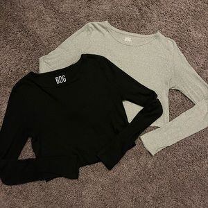 Black and Gray Basic Tops